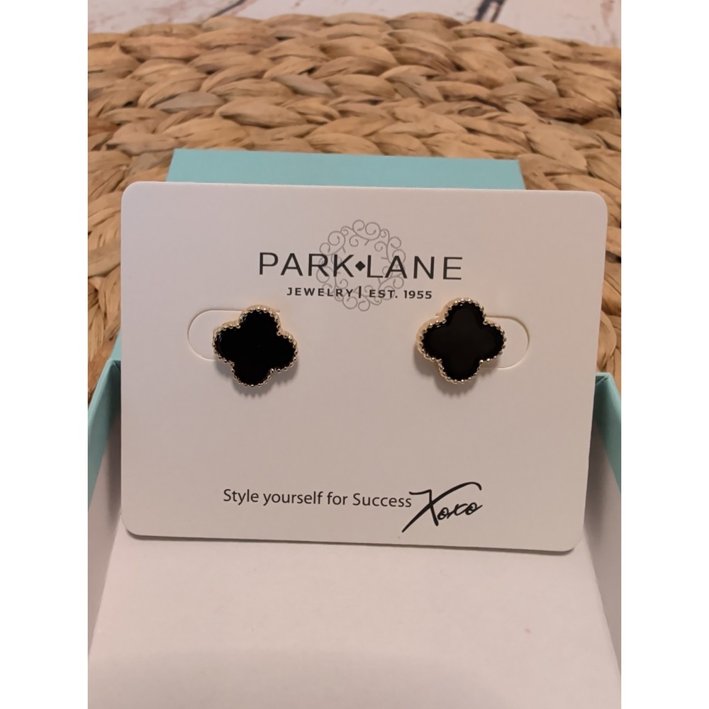Park Lane Black Lana Earrings Gold Tone NWT